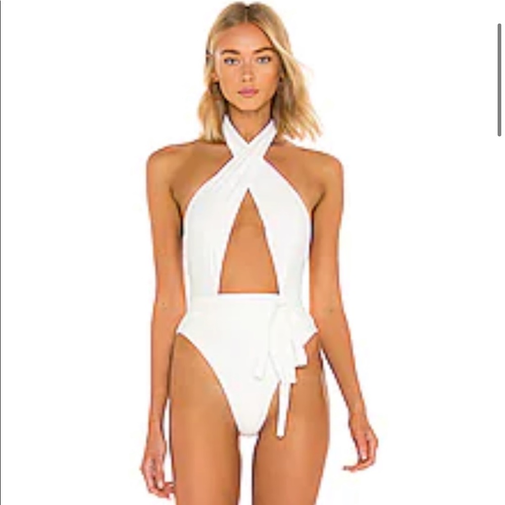 Revolve white one piece swimsuit